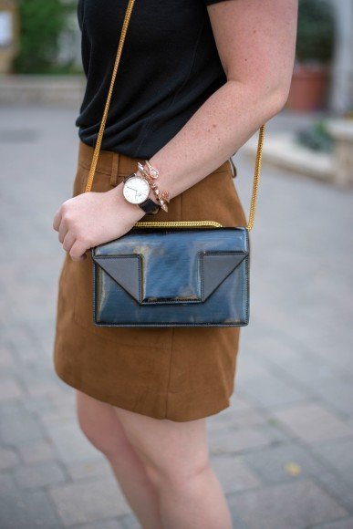 Suede Skirt + Saint Laurent Bag I wit & whimsy