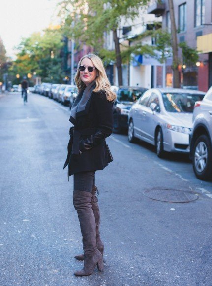 Wrap Coat + Over the Knee Boots I wit & whimsy