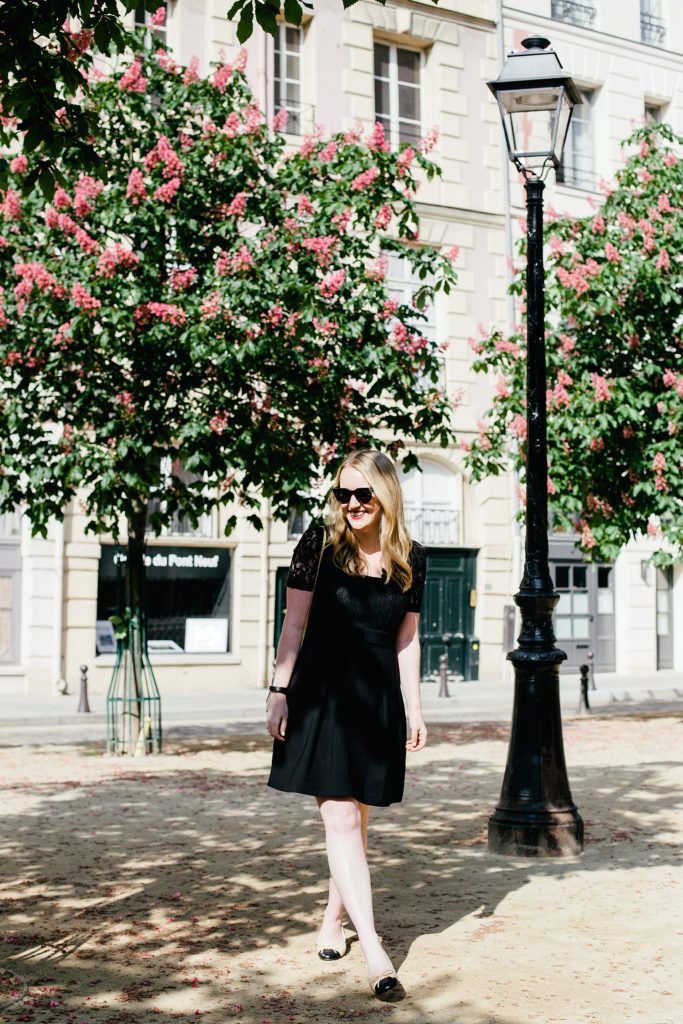 Black Lace Dress in Paris