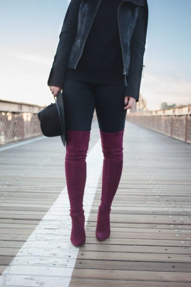 Bordeaux Over the Knee Boots I wit & whimsy