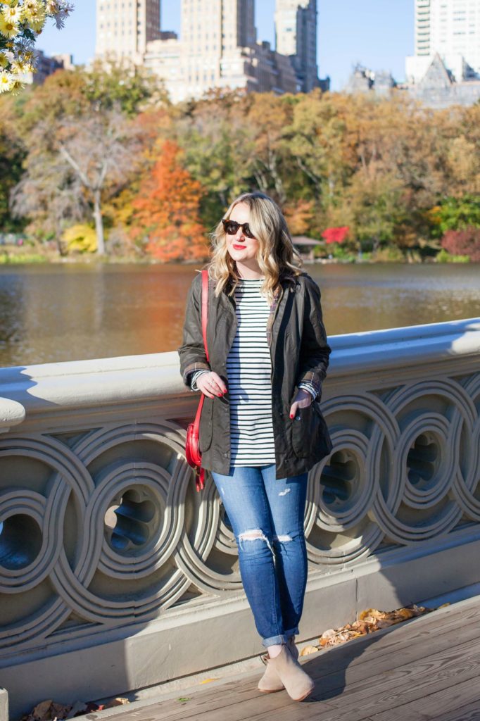 Classic Fall Barbour Jacket on Meghan Donovan of wit & whimsy