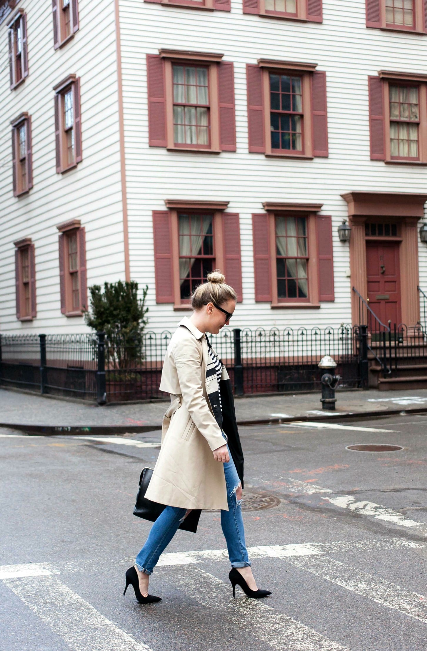 Meghan Donovan of wit & whimsy styles a trench coat