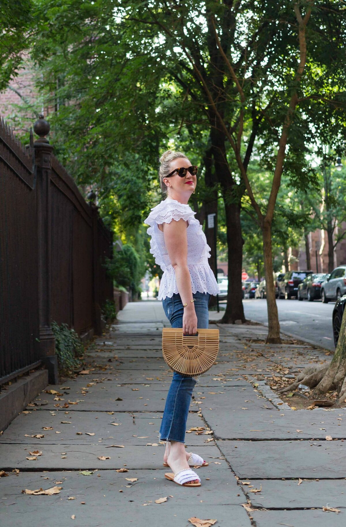 Meghan Donovan of wit & whimsy wears Eyelet and Denim