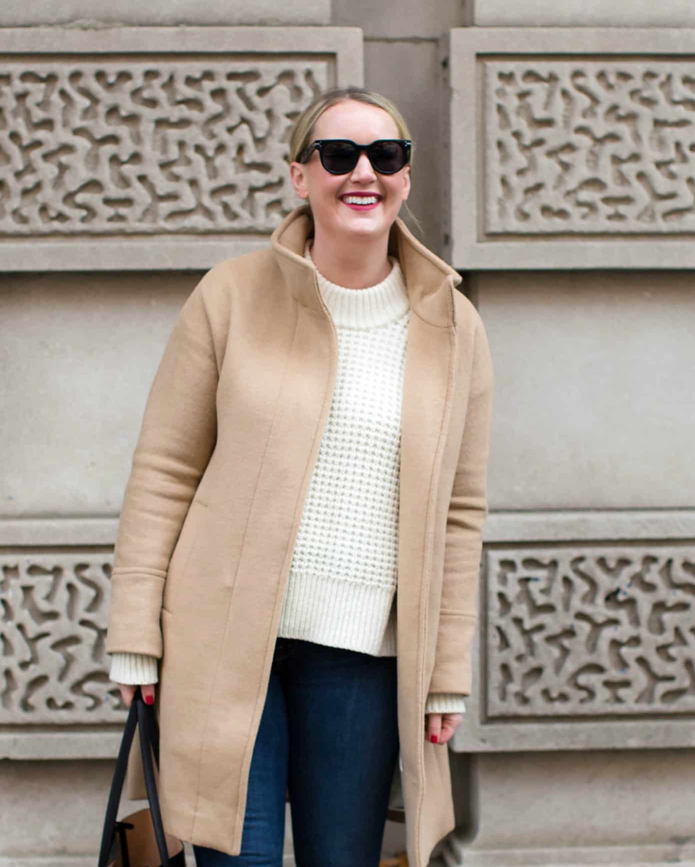 Camel Coat + Cream Sweater styled by Meghan Donovan of wit & whimsy