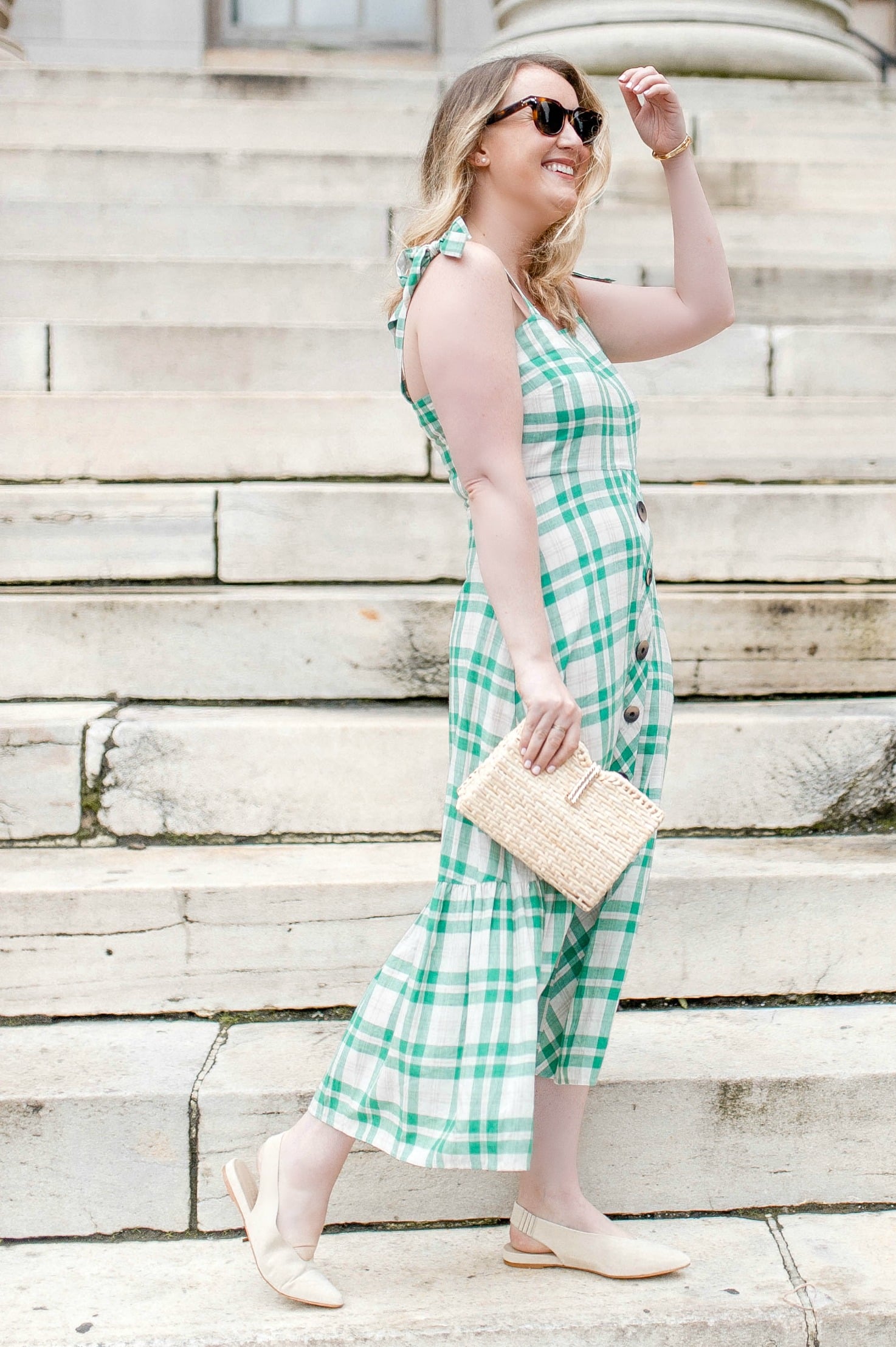Green Check Dress for Summer I wit & whimsy