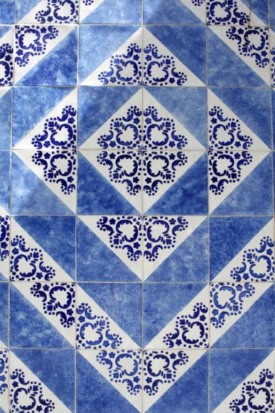 Blue and White Tile in Porto, Portugal