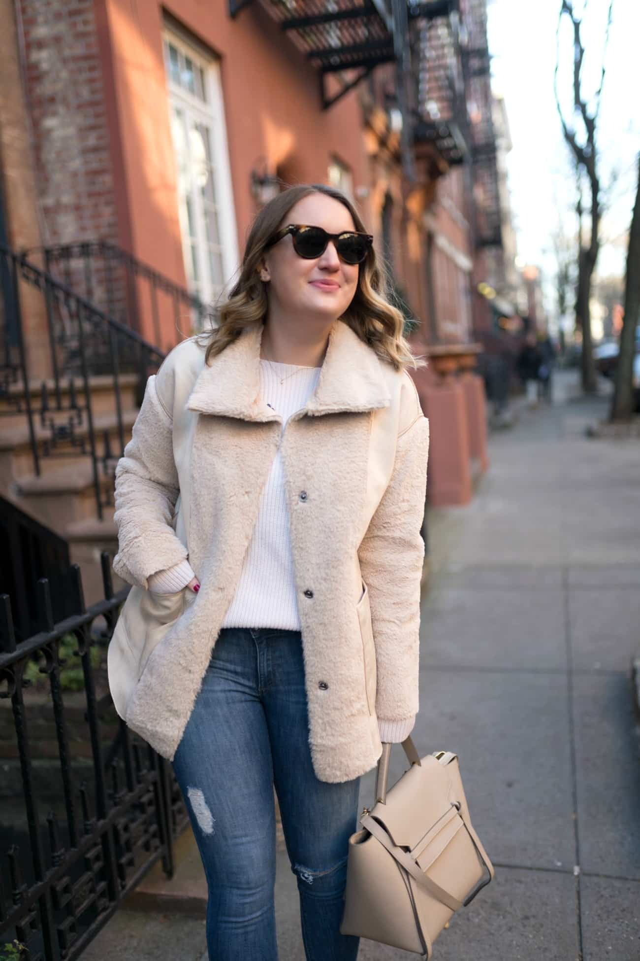 Faux Shearling Coat winter outfit