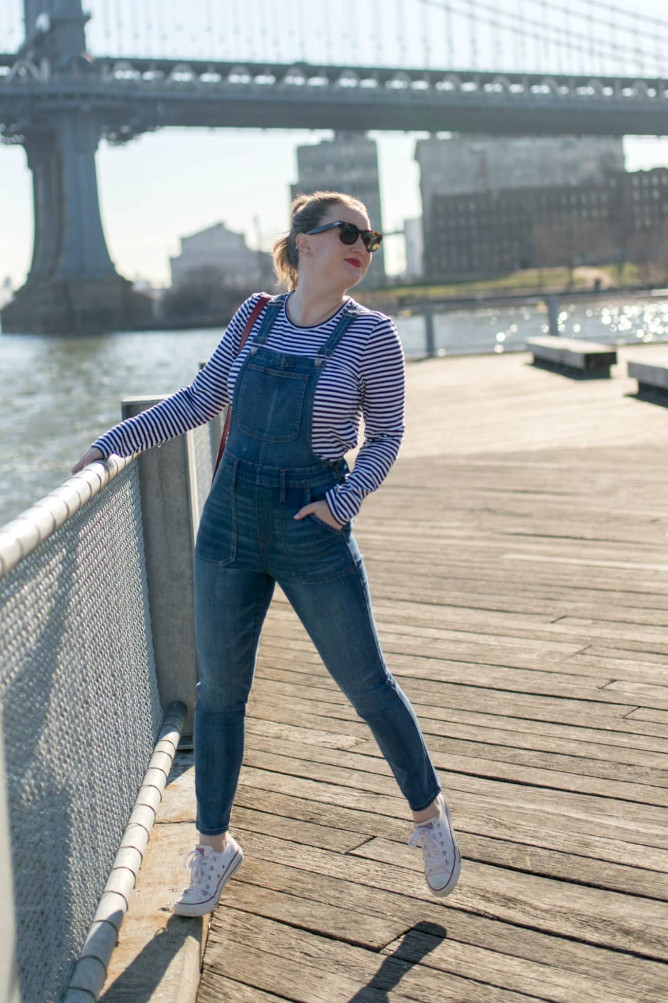 Overalls + Striped Tee I Spring Weekends in Brooklyn - wit & whimsy