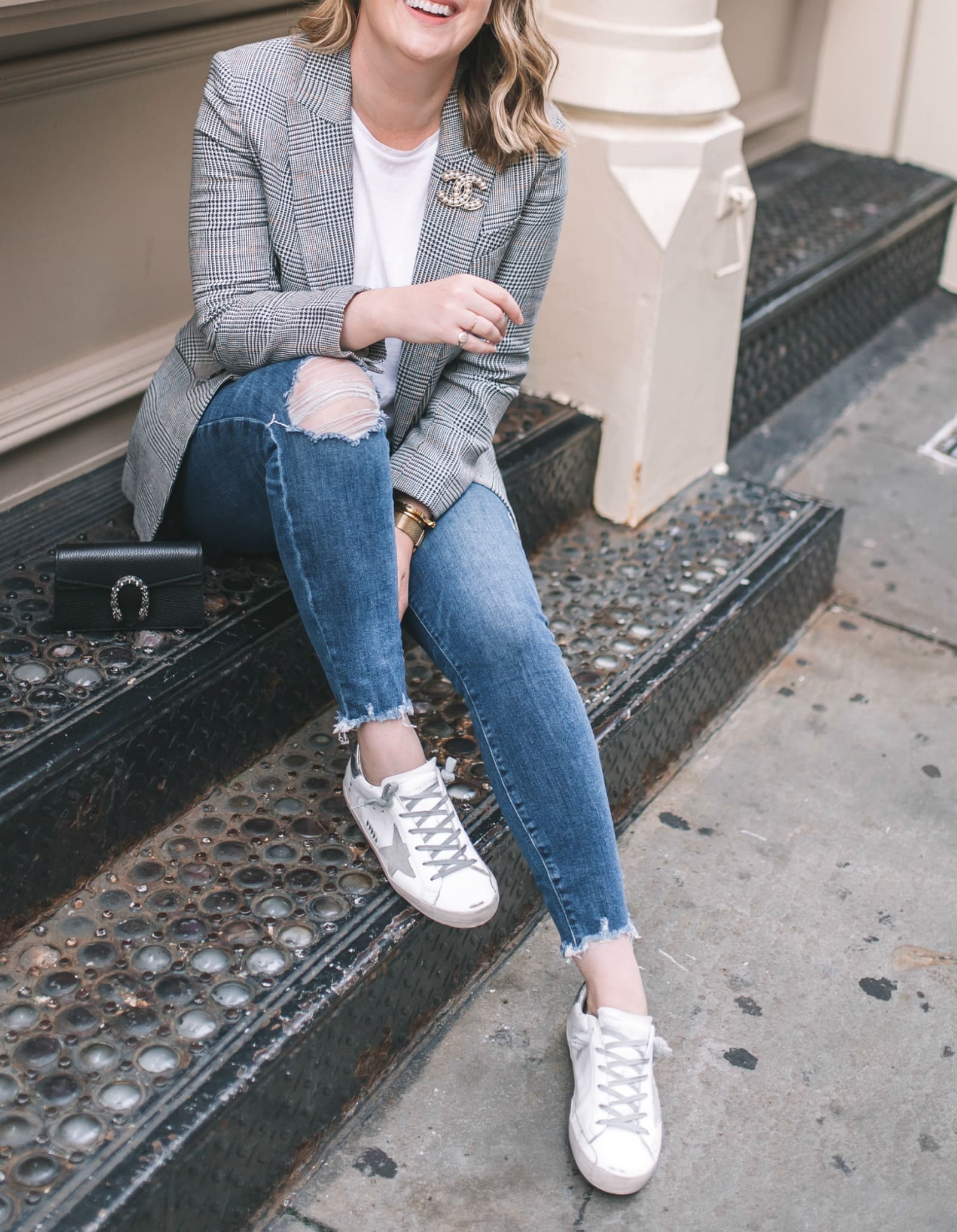 Plaid Blazer + Distressed Denim I The Best Shoes for Fall & Winter