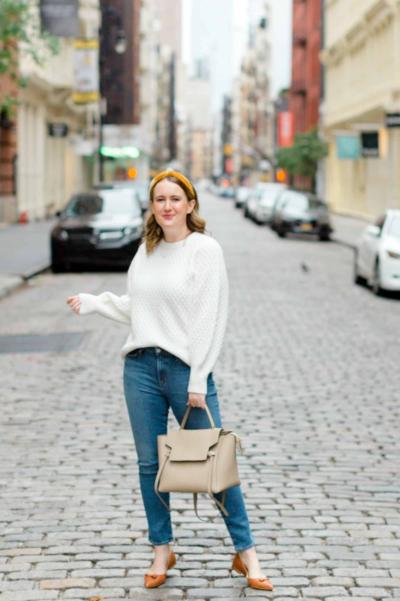 White Sweater + Jeans I wit & whimsy