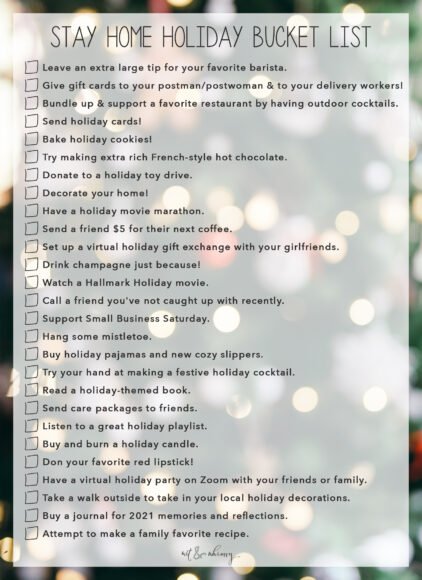 Stay Home Holiday Bucket List I wit & whimsy