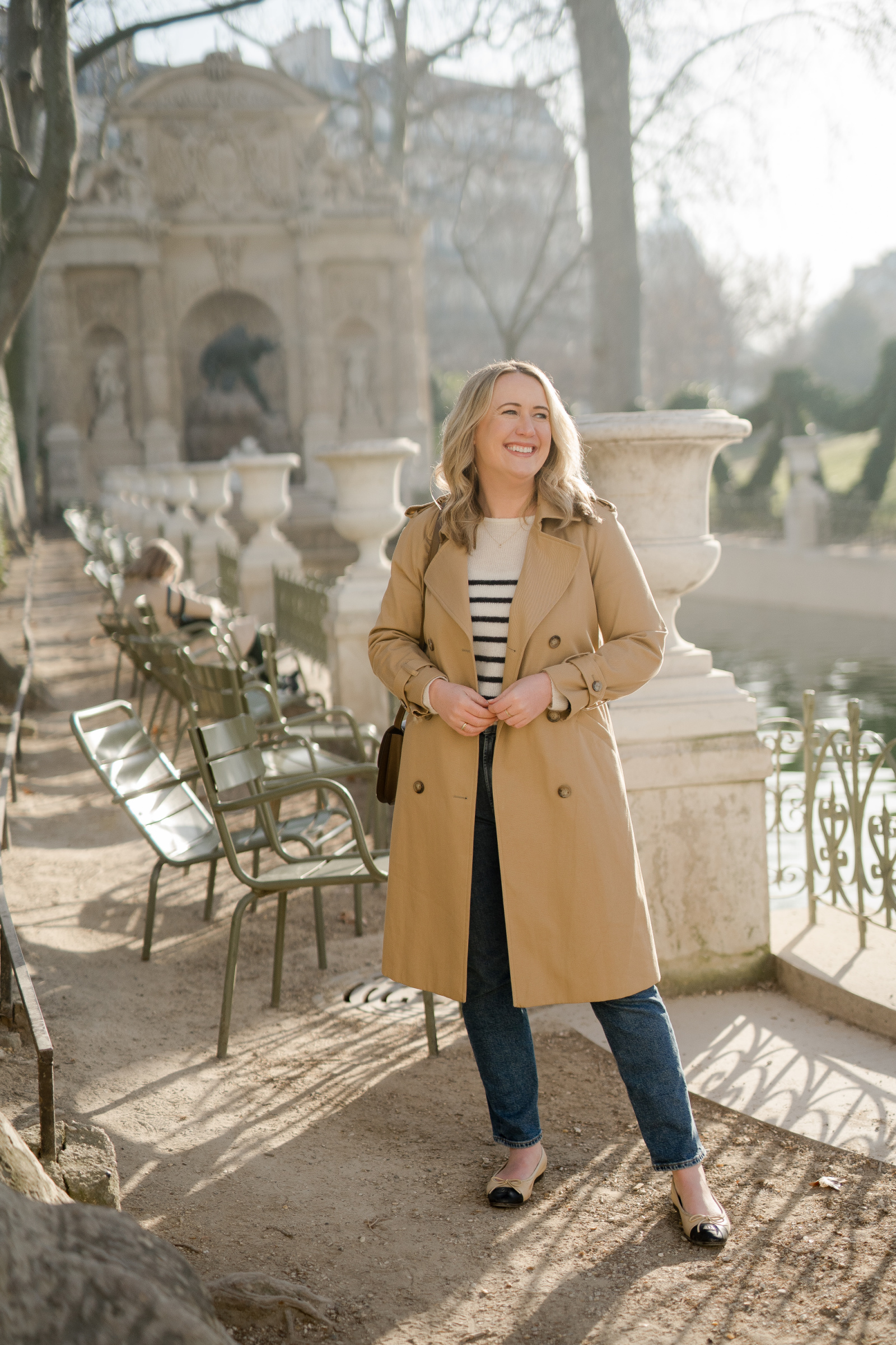 Belted Trench Dress + Stripes + Leopard