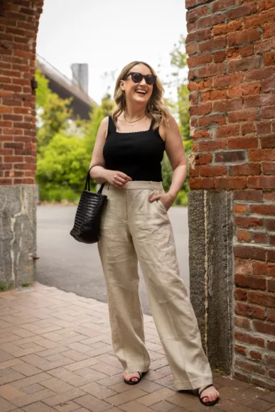 Summer Outfit featuring Linen Pants and a Knit Tank