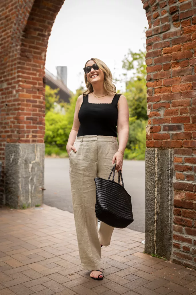 Summer Outfit featuring Linen Pants and a Knit Tank
