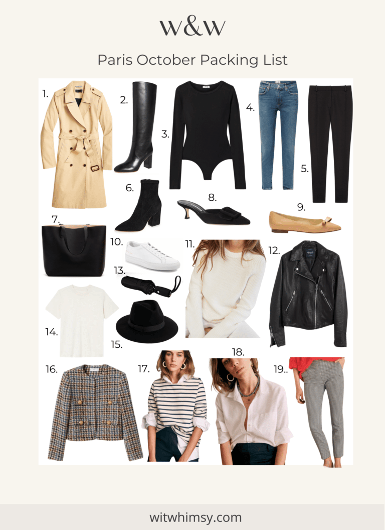 Paris In October Packing List - Wit & Whimsy