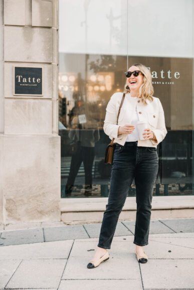 Agolde Riley Jeans and Bash Paris Jacket Fall Style