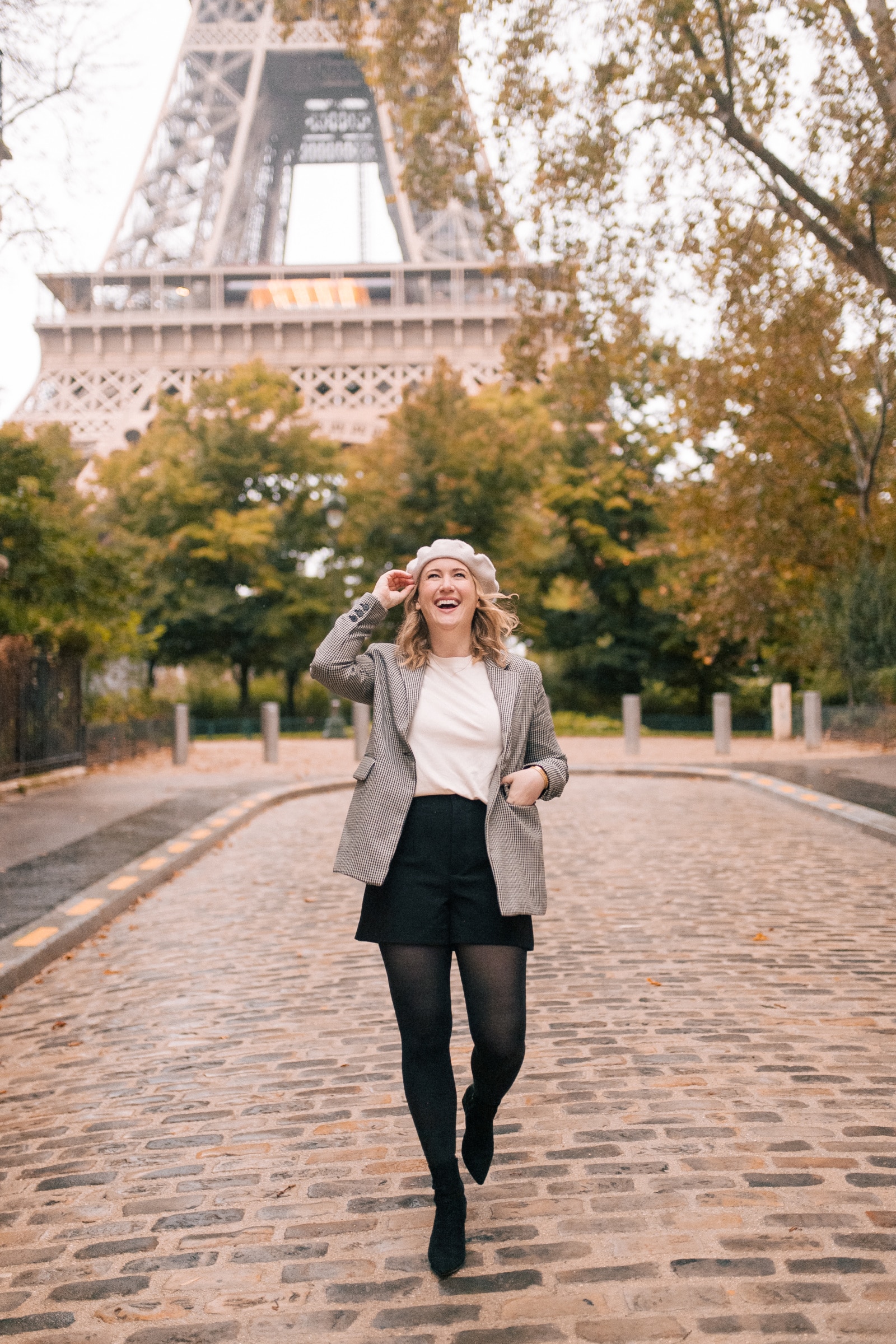 Paris Fall Outfit with Blazer and Shorts