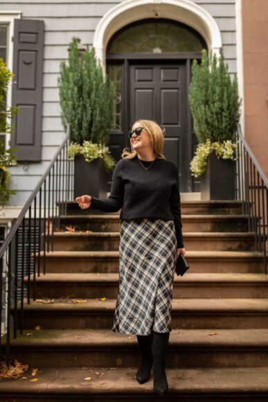 Holiday Outfit Plaid Skirt