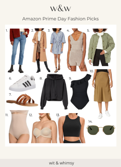 Collage of Amazon Prime Day fashion items