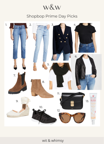 Collage of Shopbop sale items for Amazon Prime Day