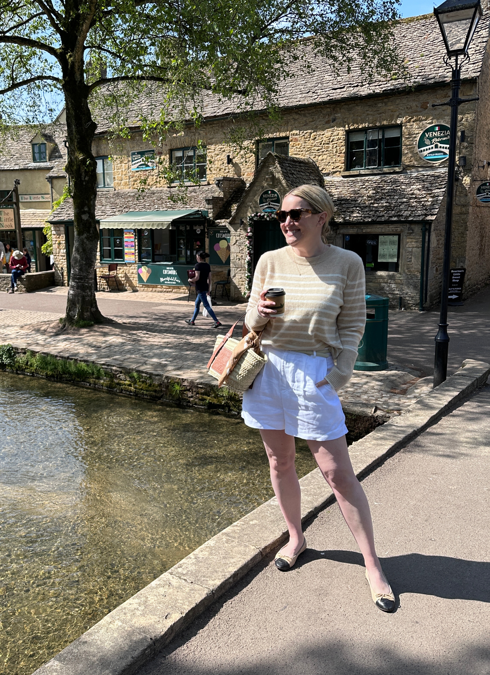 Linen Shorts Summer Outfit in The Cotswolds