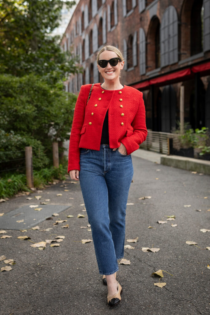 red lady jacket outfit | Things I've Bought & Loved Recently - Fall Edition
