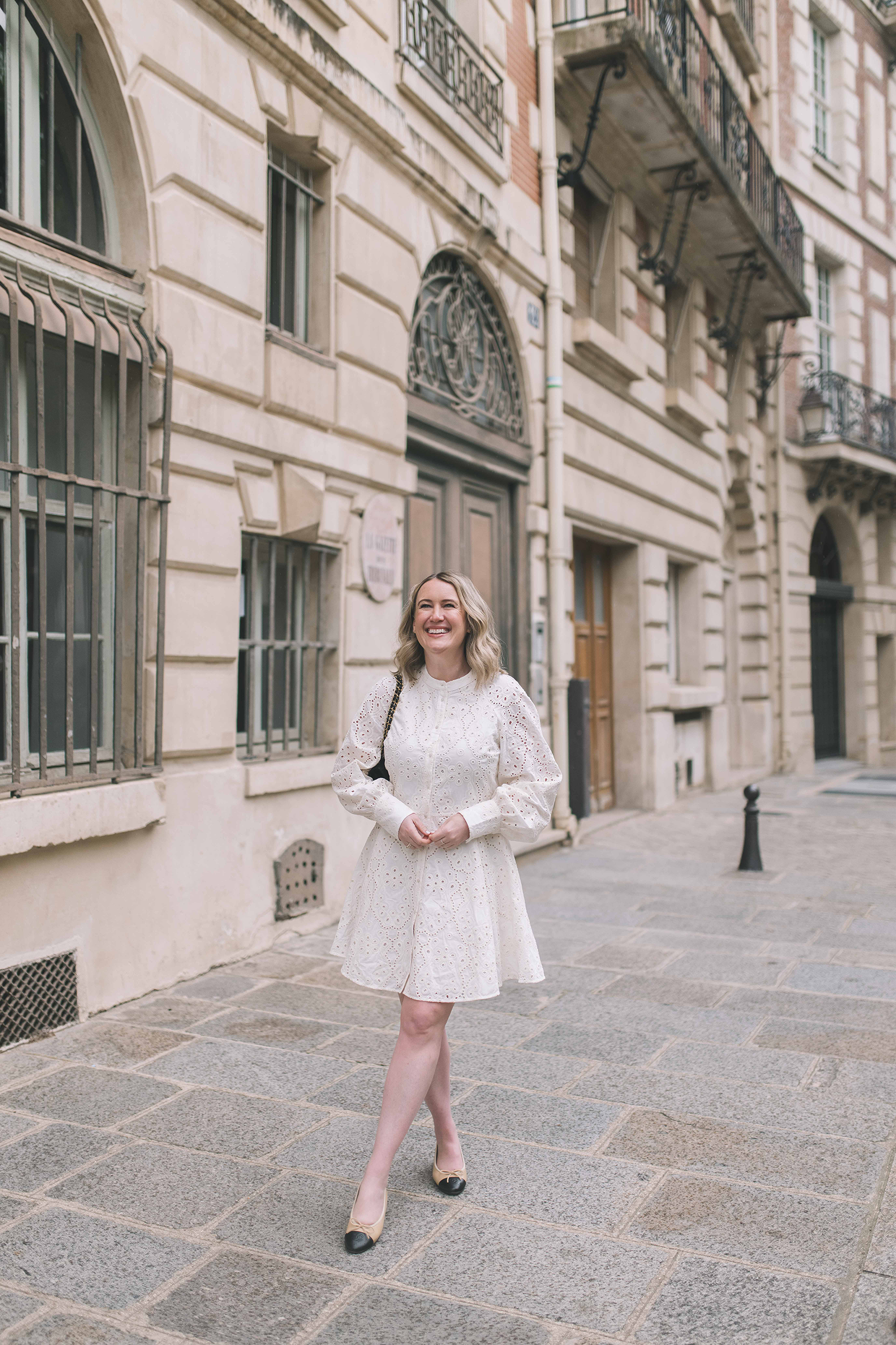 Summer in Paris Outfit I Eyelet dress