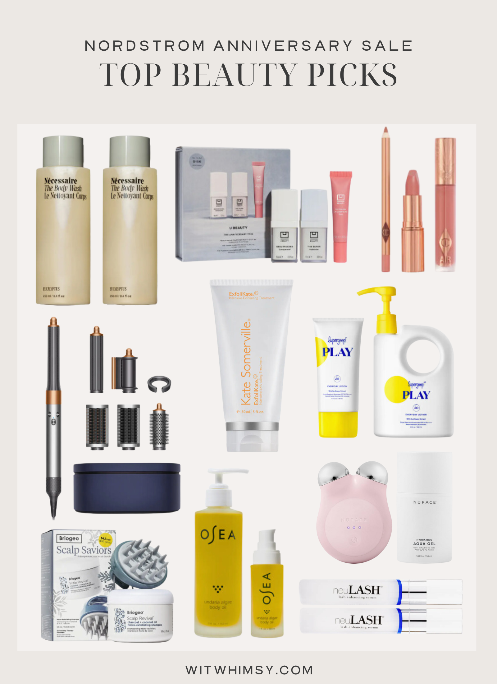 Collage of top beauty and skincare picks from Nordstrom Anniversary Sale