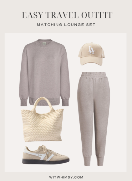Monochromatic travel outfit from Varley