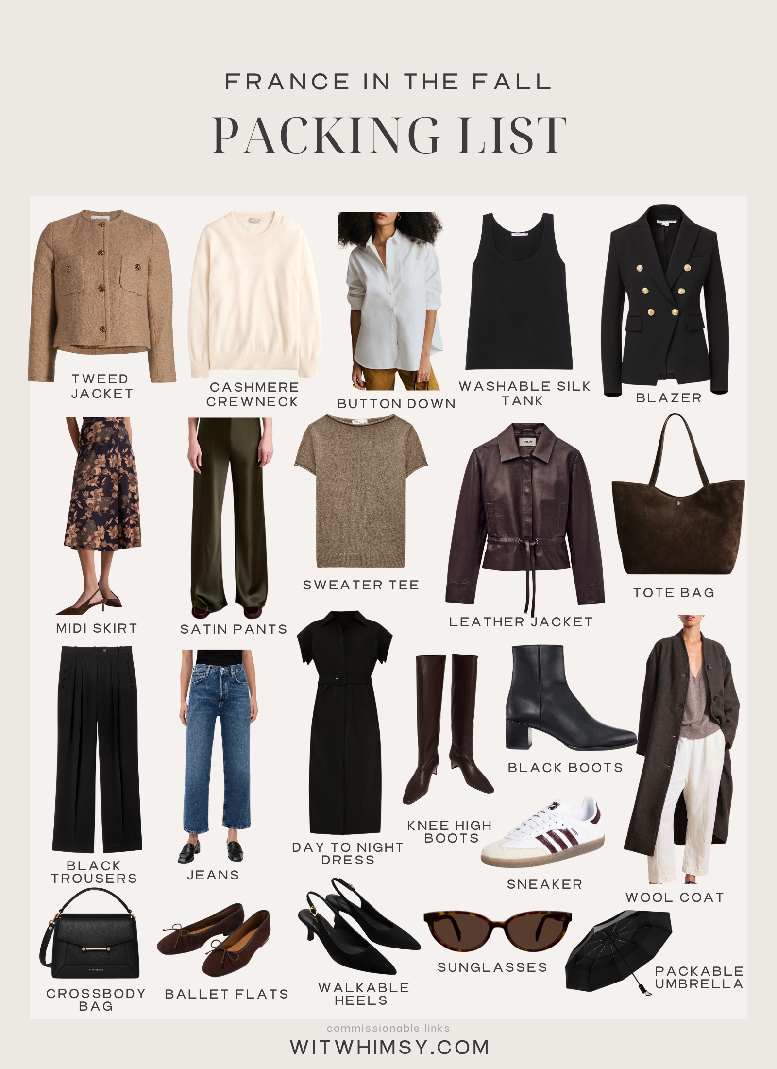 What to Pack for France in Fall France in the Fall Packing List