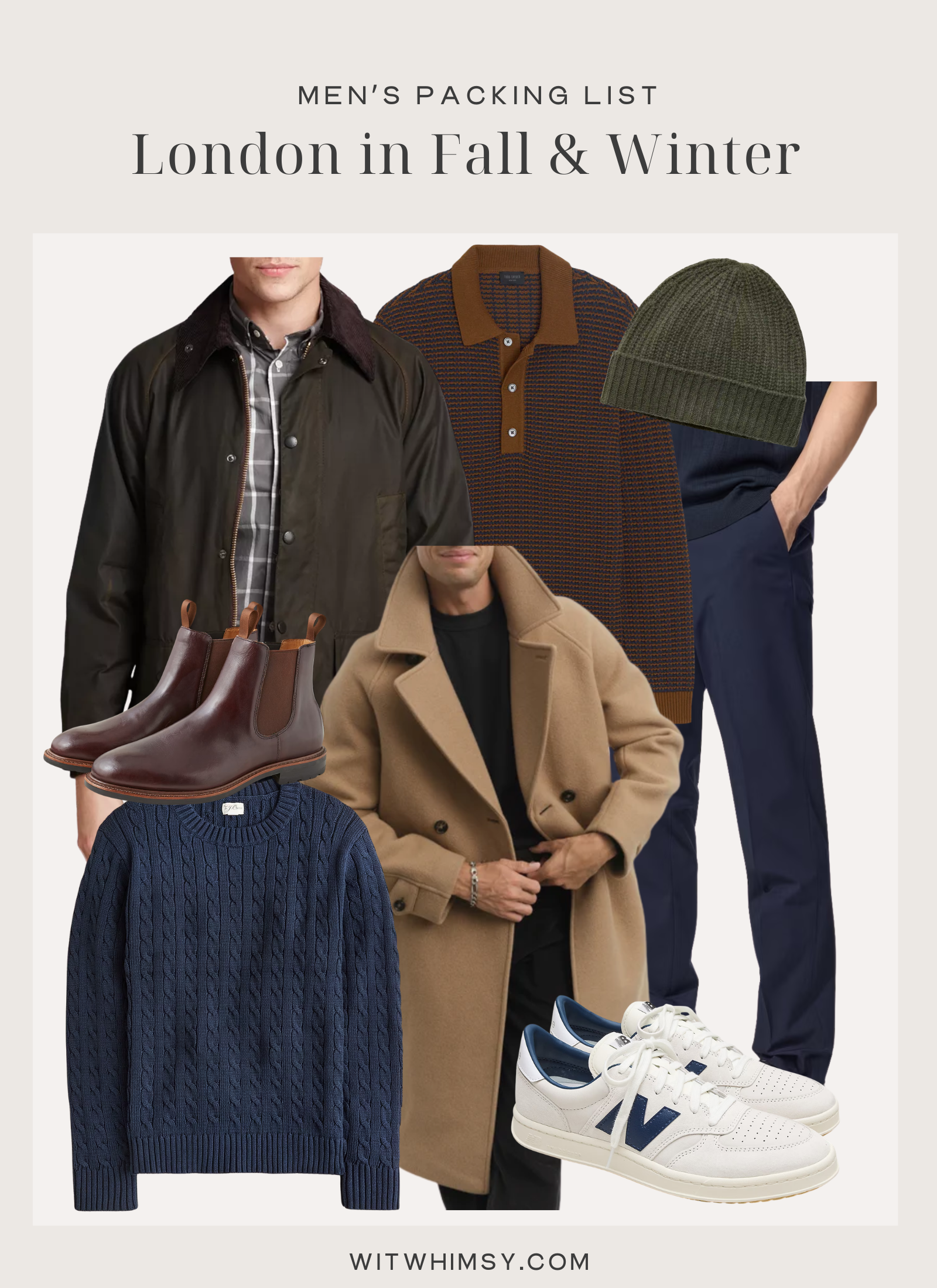 Men's packing list for London fall and winter