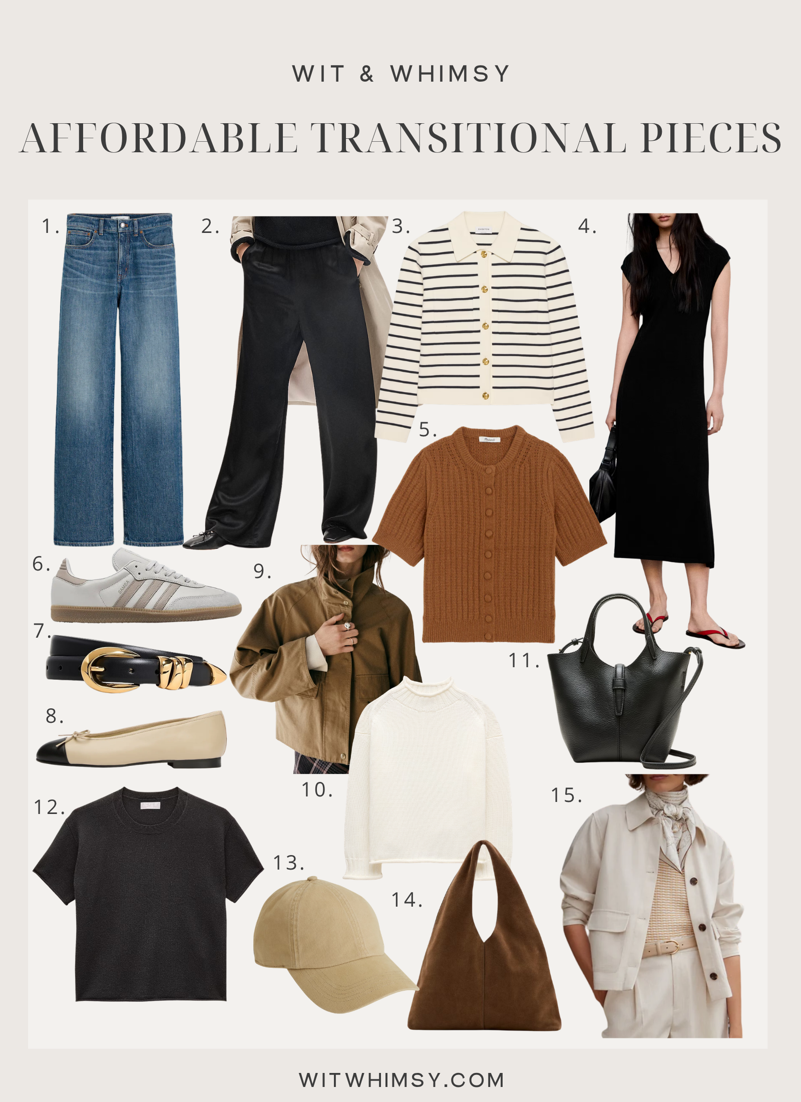 Affordable fall transitional wardrobe collage
